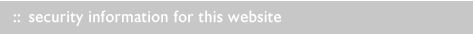 security information for this website